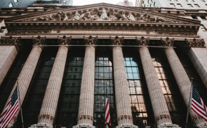 Grafico di Wall Street in calo