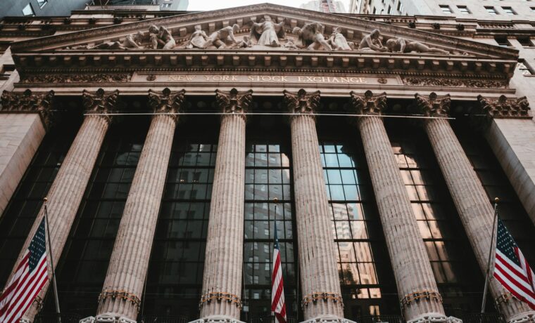 Grafico di Wall Street in calo