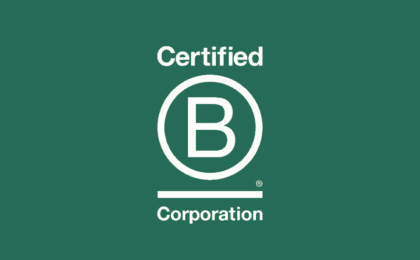 Logo Davines con certificazione B Corp