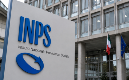 Logo INPS su sfondo blu