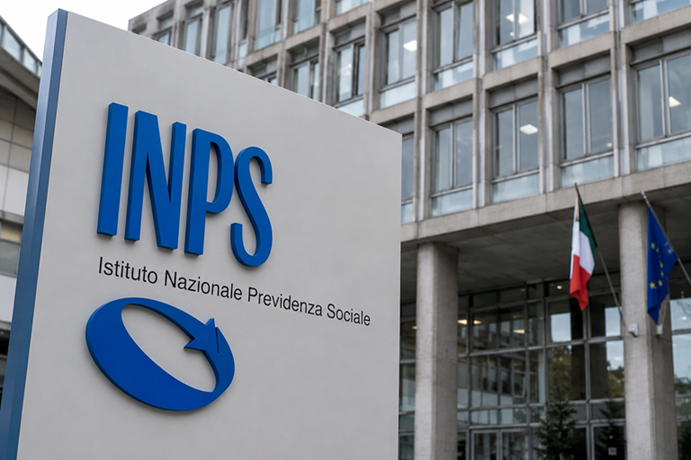 Logo INPS su sfondo blu